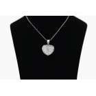 0.90 Cts. Puffed Diamond Heart Pendant